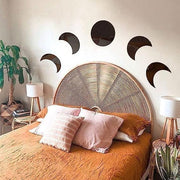Moon Phase Acrylic Wall Art Set – Modern Black Mirror Décor for Boho Living Room or Bedroom Walls